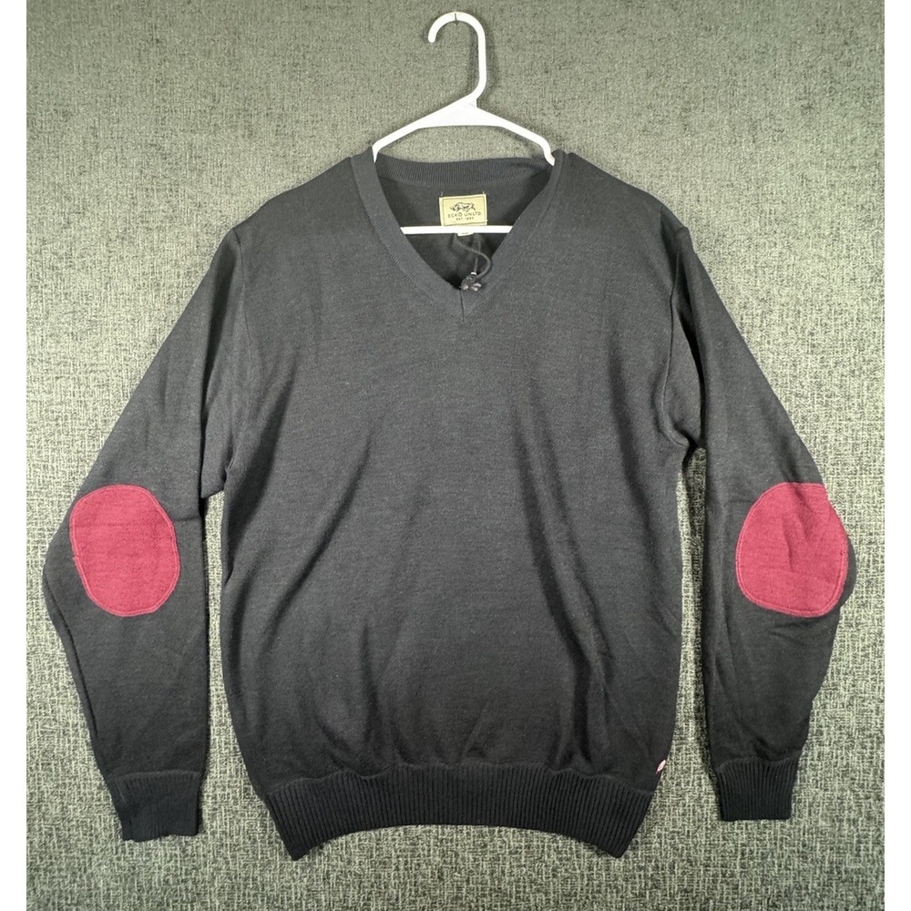 Echo Unltd black V-neck sweater‎  Men's size Large Y2K
